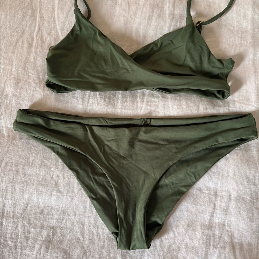 L*Space Green Bikini Set Minimalist Swimwear